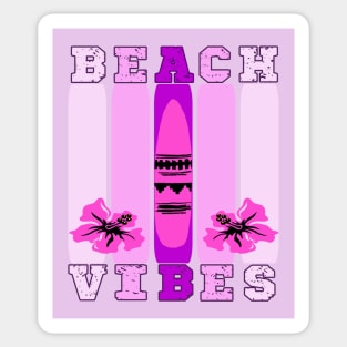 Pink Summer Beach Vibes Surfboard Floral design Sticker